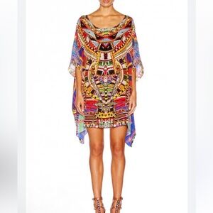 Camilla Rainbow Warrior Silk Embellished Short Kaftan
